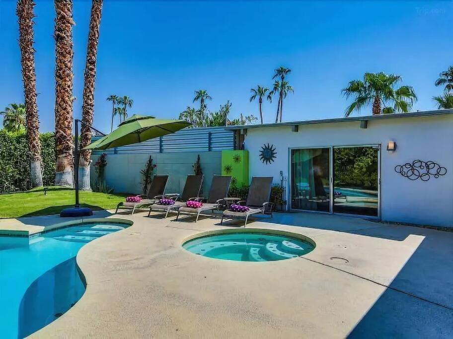 Serene 4 Bed 3 Bath Heated Pool Natural Backyard Heart Of Παλμ Σπρινγκς Εξωτερικό φωτογραφία